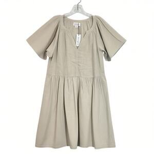 Velvet by Graham & Spencer Jamie Dress Women’s Medium Sand Cotton Gauze NEW